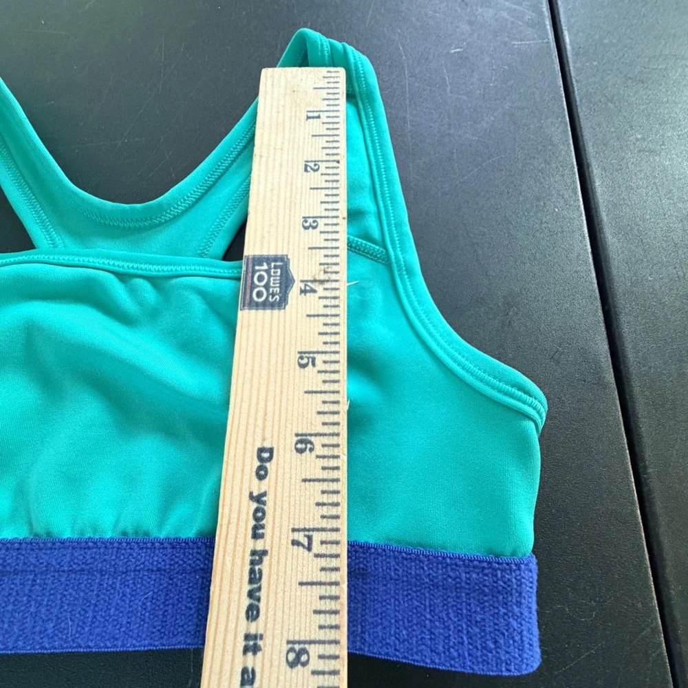 Nike Swoosh Dri Fit Sports Bra Kids Small Teal Stretch Twee Teen